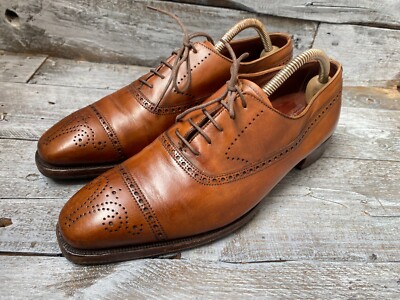 George Cleverly oxford Wingtip Brown  leather dress  shoes Sz Uk 6.5E, brouges