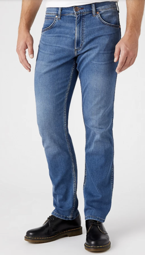 Wrangler jeans mens Greensboro straight stretch fit 'Bright Stroke' SECONDS W225 - Picture 1 of 11