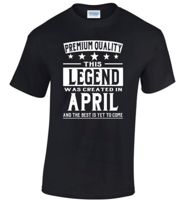 Herren T-Shirt Legende Geburtstag April 90. 80. 60. Geschenk Dezember August