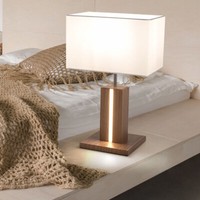Tischleuchte Tischlampe Beistellleuchte Cct Landhaus Holzoptik Touchdimmer Led