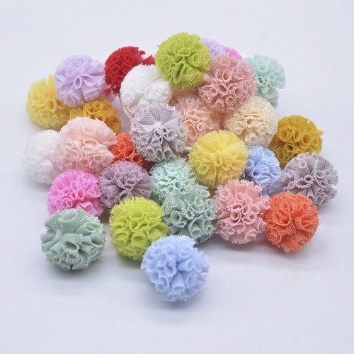 Elastic Mesh Chiffon Balls Scrapbooking Pompom Ball Accessories Crafts Diy 50pcs - Picture 22 of 30