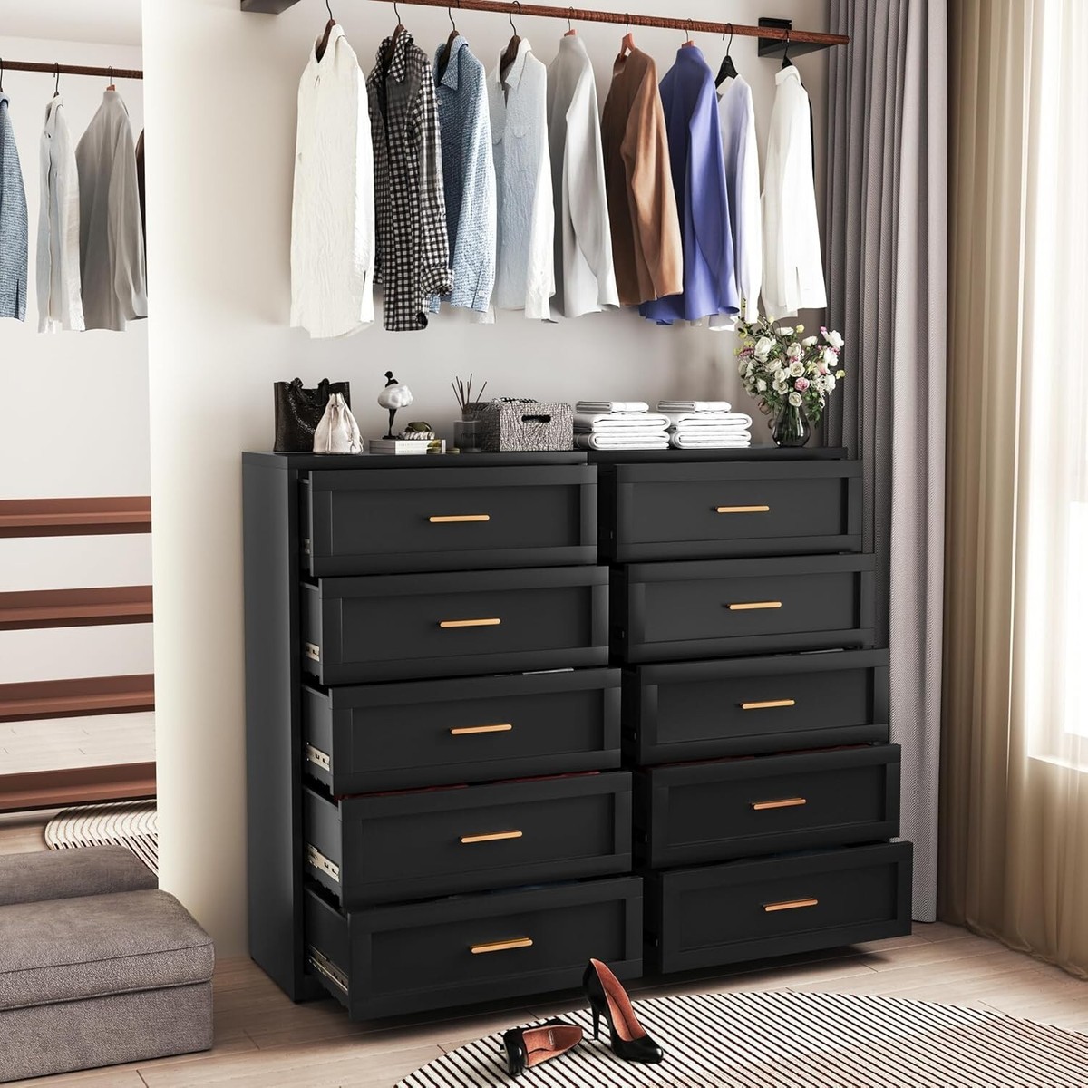 Elegro 47" Metal 5-Drawers Storage Cabinet Dresser Furniture For Bedroom,Home  | eBay