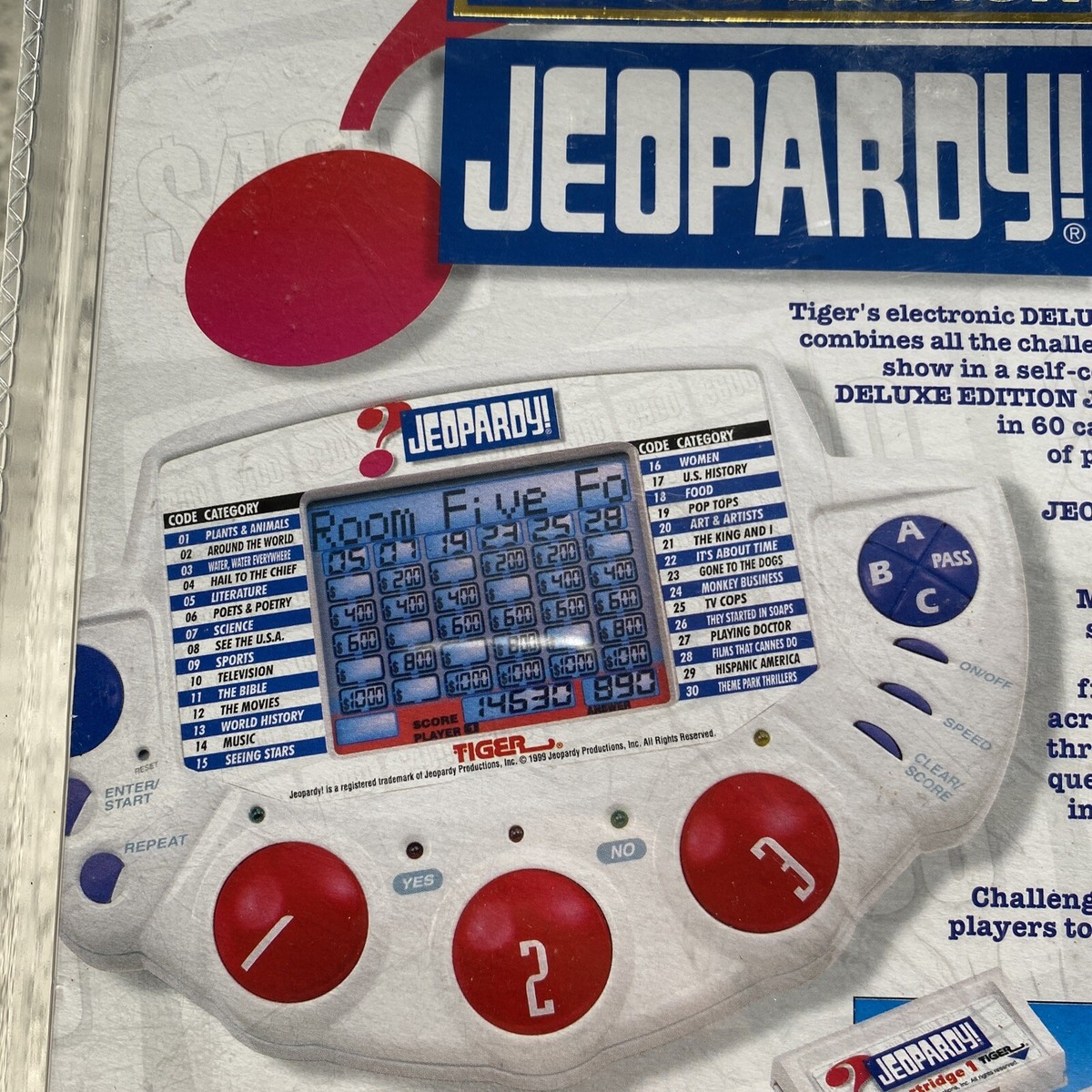 New JEOPARDY Deluxe Edition Tiger Electronics Handheld Game 1999