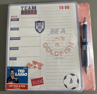 List Pad Team Lasso To Do List Pad and Pen - 80 Sheets
