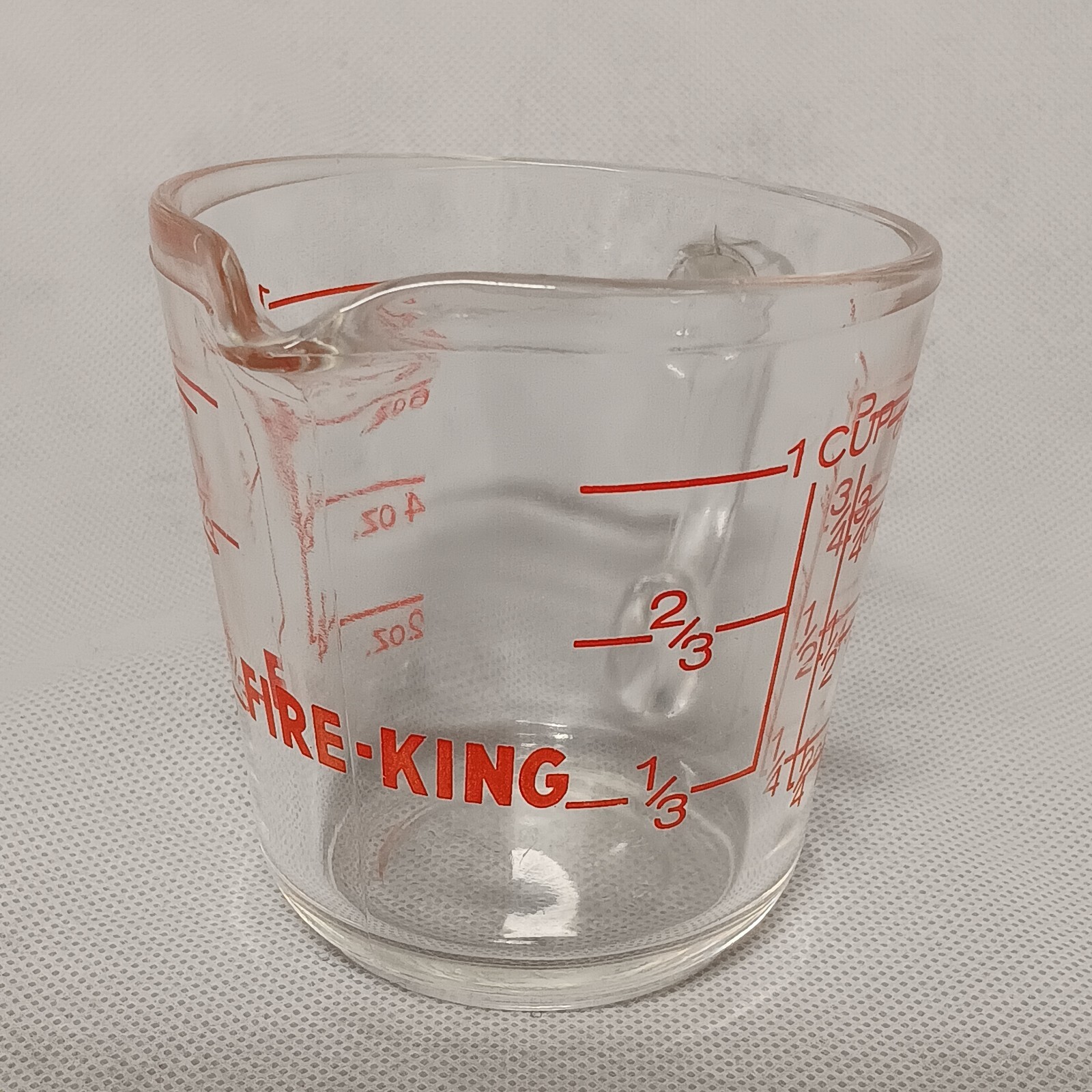 Fire King Glass Measuring Cup 1 Cup Red Graphics 496 eBay