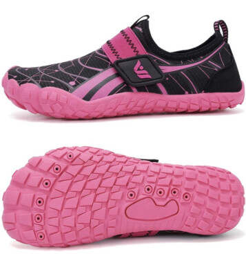 WALUCAN Girls' Water Shoes Aqua Shoes Athletic Sneakers Rose