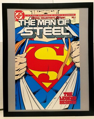 Superman Man of Steel #1 by John Byrne 11x14 FRAMED DC Comics Art