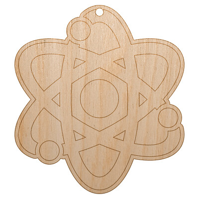 Atom Atomic Unfinished Craft Wood Holiday Christmas Tree DIY Ornament