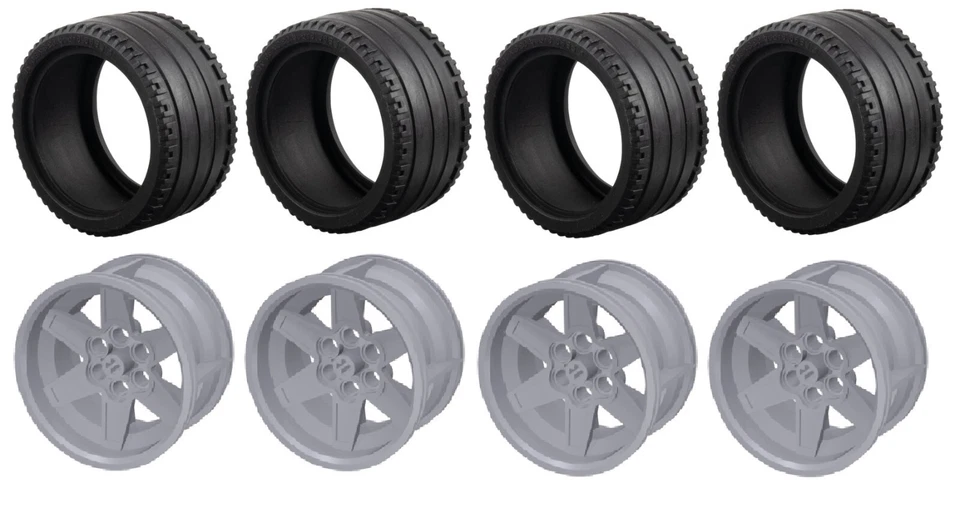 ☀️ NUEVO Lego 4x Neumático de Goma Grande 68.8 x 36 ZR y Rueda 56mm D. x 34mm Técnica Foto 2 de 4
