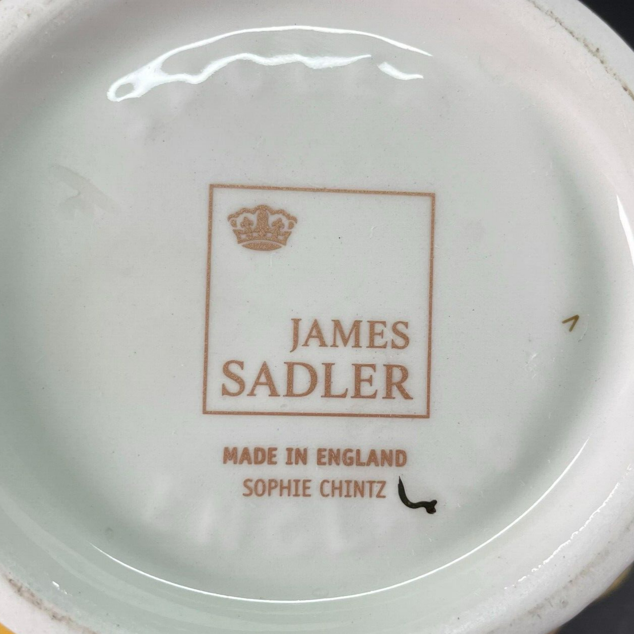 JAMES SADLER Fine Bone China Yellow SOPHIE CHINTZ Floral TEAPOT England