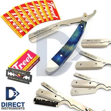 Professional Wood Heavy Steel Straight Razor Barber Hair Shaving Folding Knife