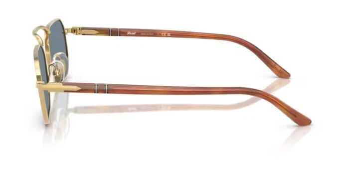 Óculos de sol unissex Persol 0PO1020S 113256 dourado claro Havana/azul claro formato oval - Imagem 2 de 4