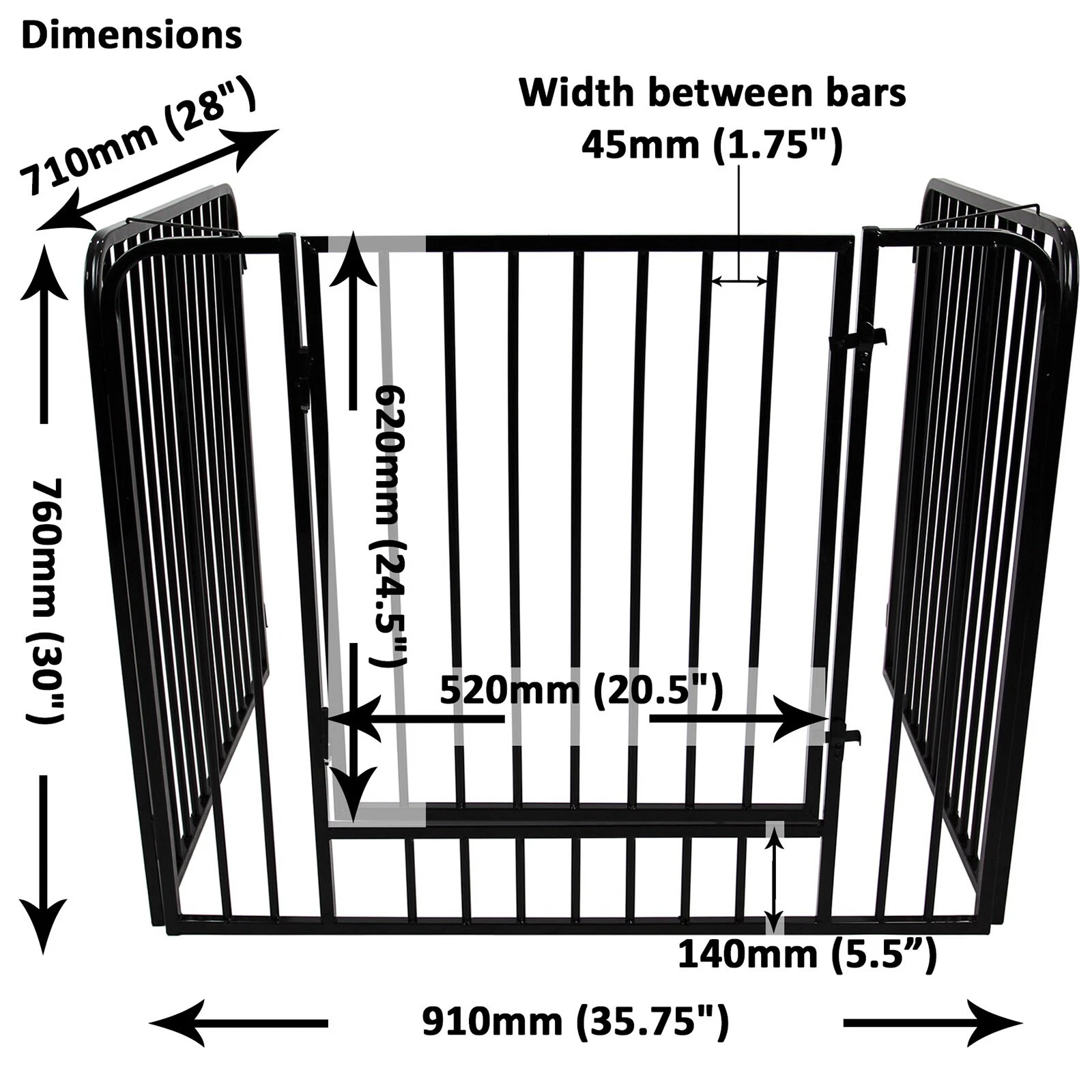 Black Steel Fire Guard Safety Barrier Detail