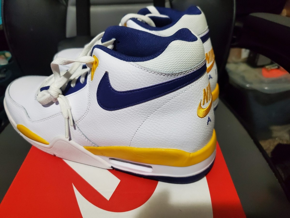 New Nike Flight Legacy Men's Shoes White Purple Gold LA