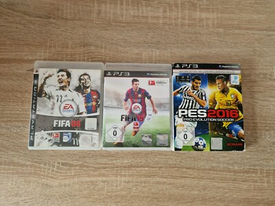 PS3 Fifa 08 + Fifa 15 + PES 2016 Pro Evolution Soccer 2016 DAY ONE PlayStation 3