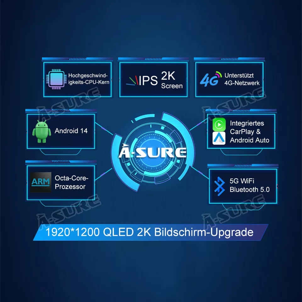 13.1" Android 15 Autoradio 4+64GB 2K Für VW T6 Transporter Multivan 2016-2021 - Bild 3 von 4