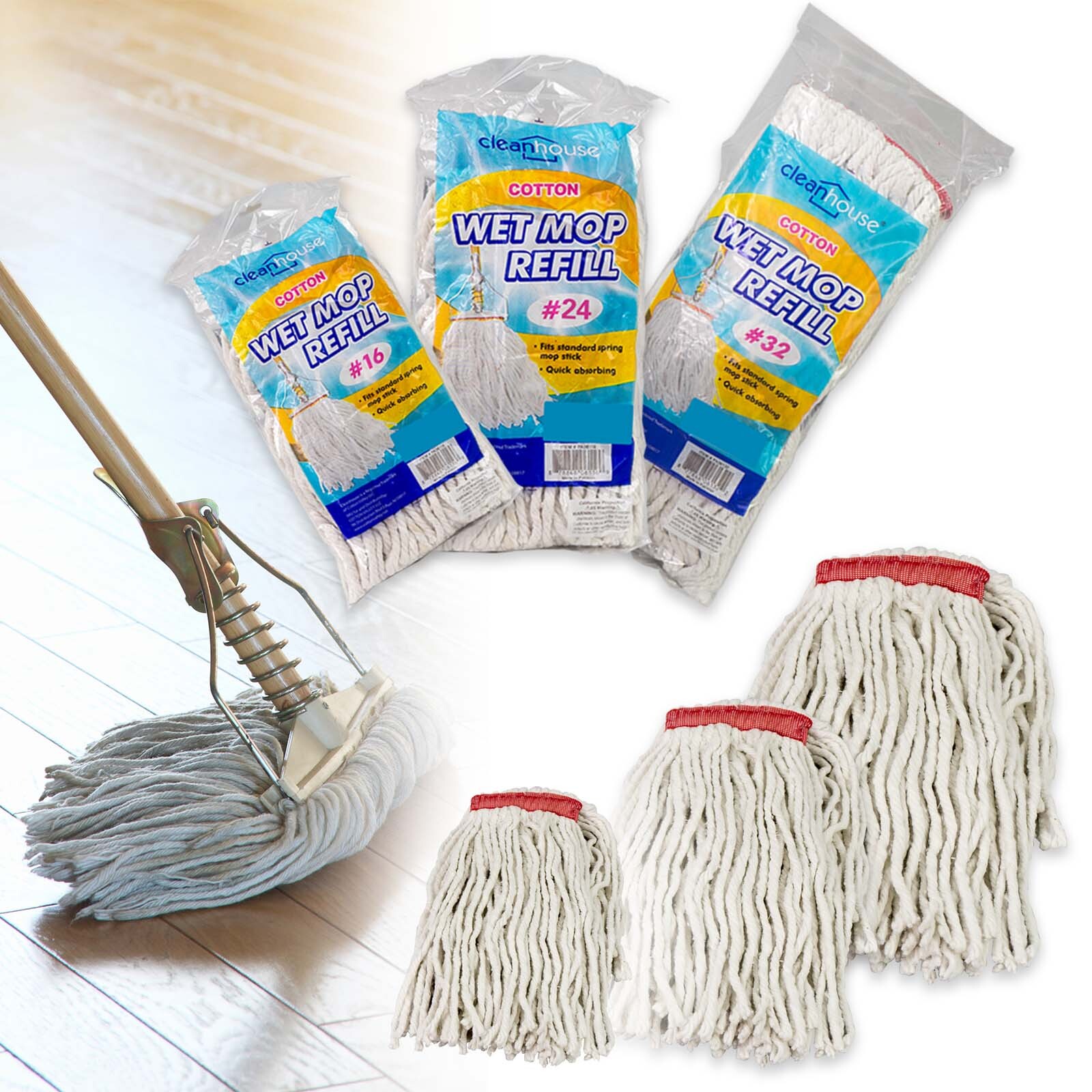 Cotton String Heavy Duty String Mop Refills Replacement for Home Commercial Use - Picture 9 of 10
