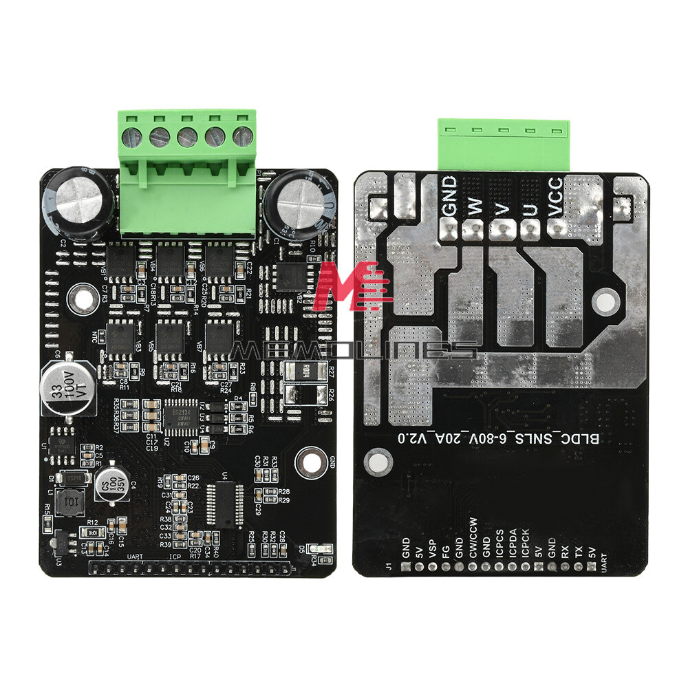 DC 6-80V BLDC 3-Phase DC Brushless Motor Controller 1600W 50A PWM