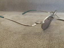 SHARAKU Japan Vintage Sunglasses Model 61-0009 Silver Tourquise Lenses