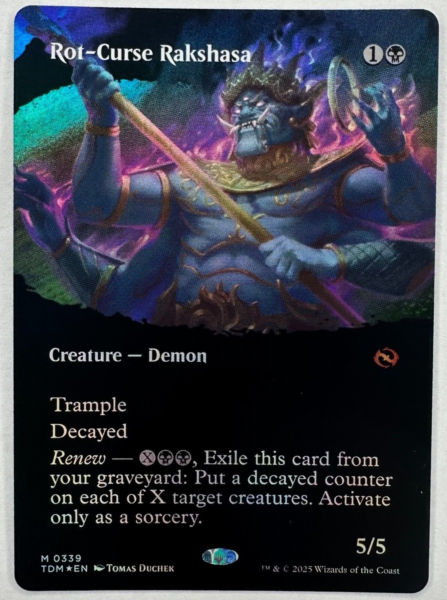 MtG ROT-CURSE RAKSHASA TARKIR DRAGONSTORM BORDERLESS FOIL NM