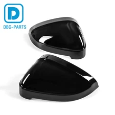 Left & Right Side Black Mirror Cover Caps for Audi A4 A5 S4 S5 with Lane Assist