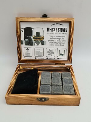 THE ORIGINAL FLOW BARWARE BOXED WHISKY STONES 