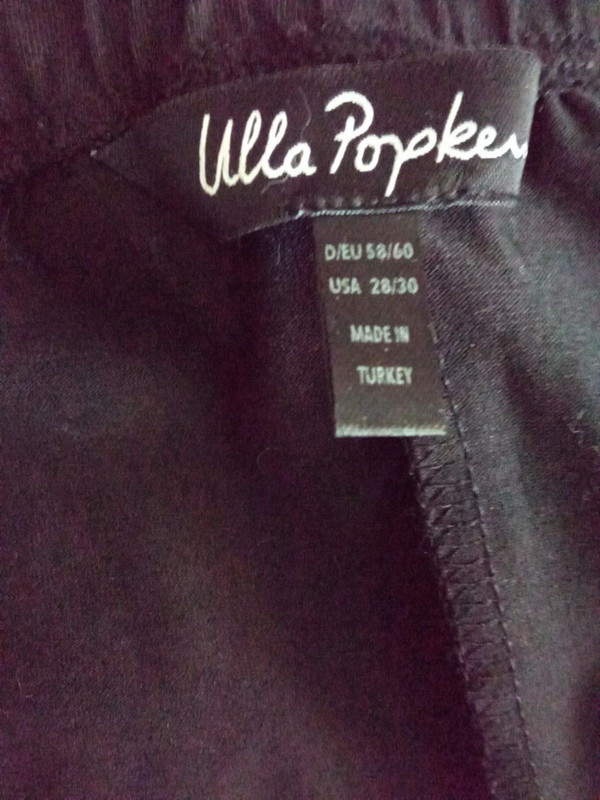 Ulla Popken Black Knit Pants, Plus sz 28/30W