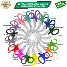 20 Paramedic EMT Trauma Shears Nurse Scissors Set  7.25" First Aid Rainbow Color