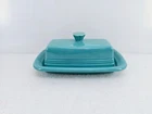 XL extra large COVERED BUTTER DISH turquoise blue NEW HOMER LAUGHLIN FIESTA