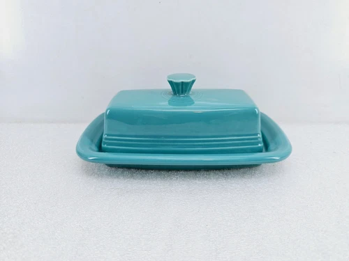XL extra large COVERED BUTTER DISH turquoise blue NEW HOMER LAUGHLIN FIESTA