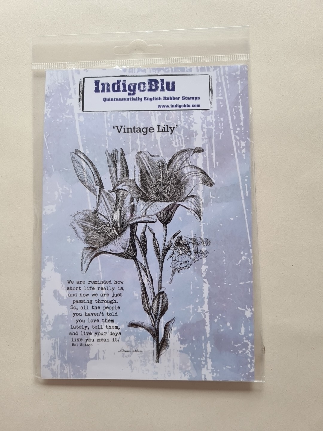 INDIGOBLU RUBBER STAMPS SET A6 ""VINTAGE LILY"" BNIP *LOOK*