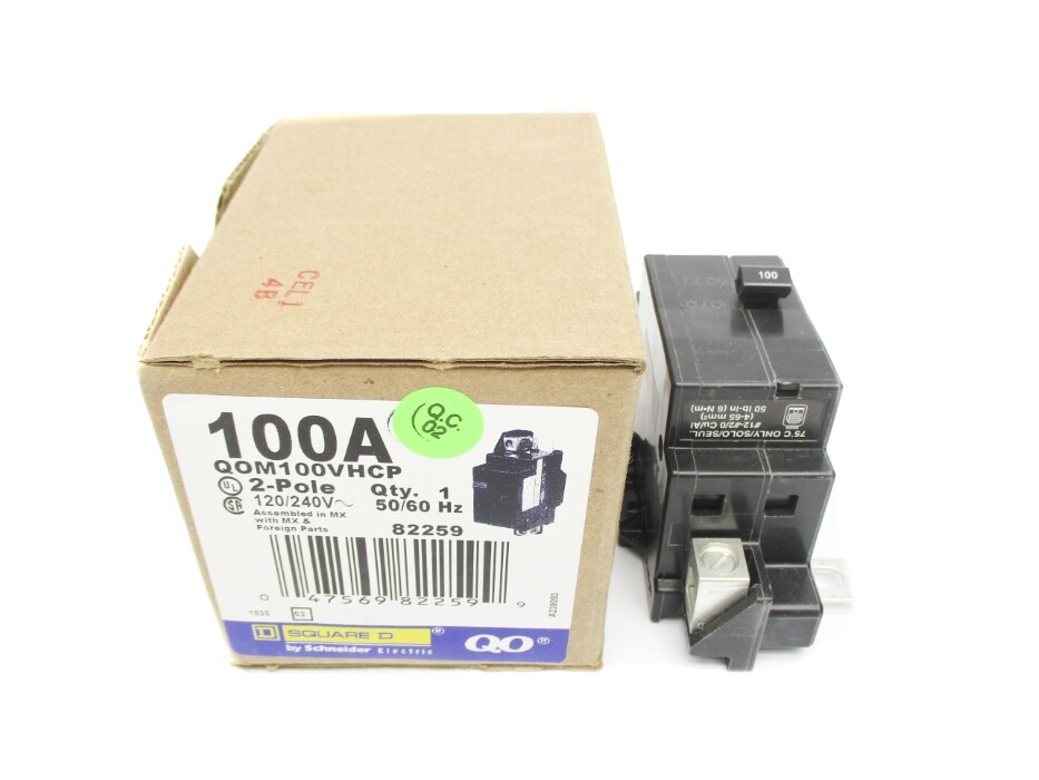 SQUARE-D QOM2100VH 100A 240V 2P MAIN CIRCUIT BREAKER IN SEALED BOX