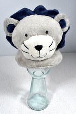 Decorative Gray Lion Head Plush Bottle Warmer Baby Bottles / Finger Puppet