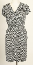 Banana Republic Dress Women’s Small White Black A Line Short Sleeve Belted 