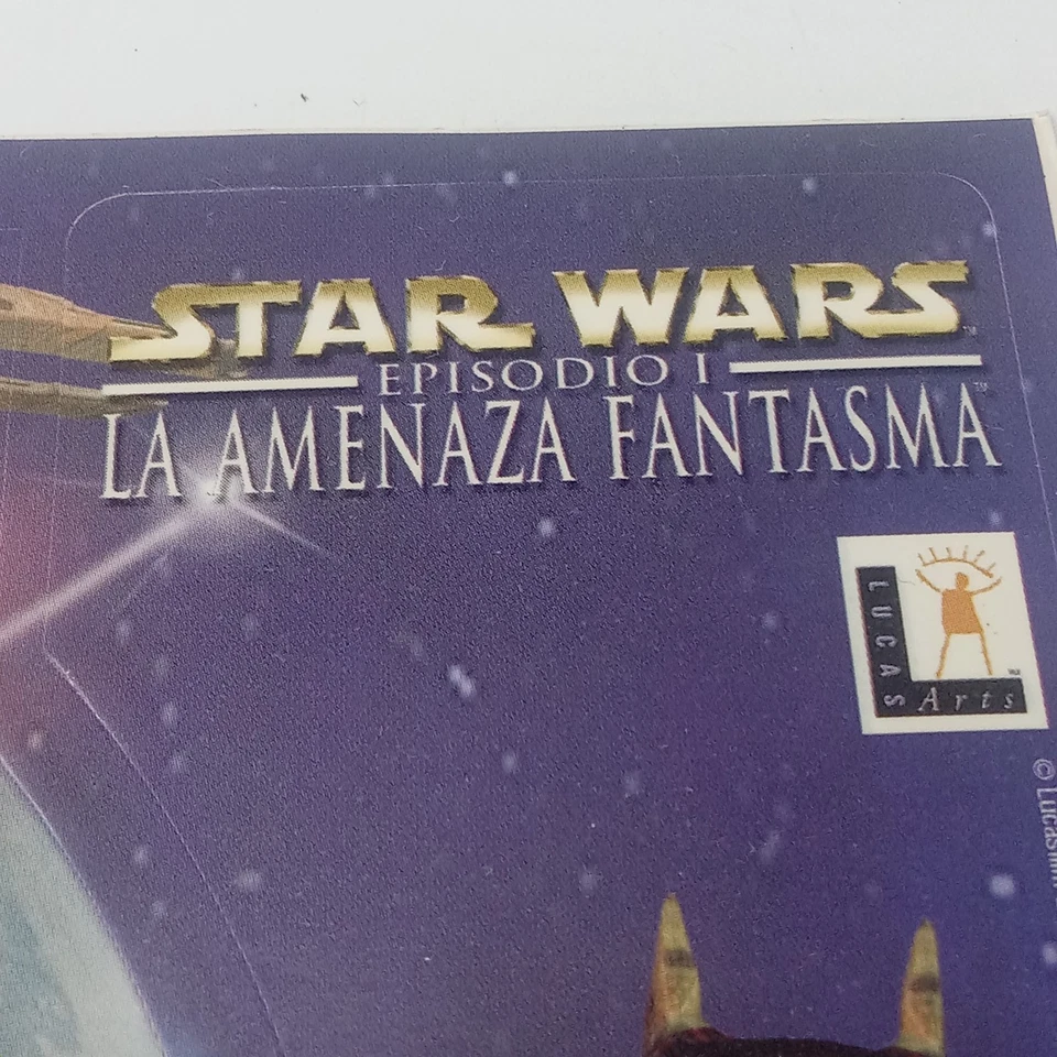 PlayStation Star Wars Episodio I Sony PS1 Vintage Pegatina Calcomanía Recubrimiento En Español Foto 4 de 4