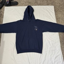 Disneyland Disney Hanes Hooded Navy Blue Sweatshirt Mickey Mouse Size Medium