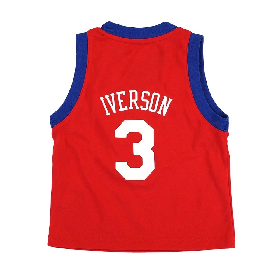 Allen Iverson 阿迪达斯 NBA 费城 76 人队 学步儿童 红色 复制品 球衣 — 第 2/2 张图片