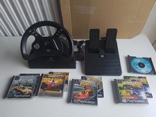 Volant + Pédalier Mad Catz + 5 Jeux de Course pour Playstation PS1 !!