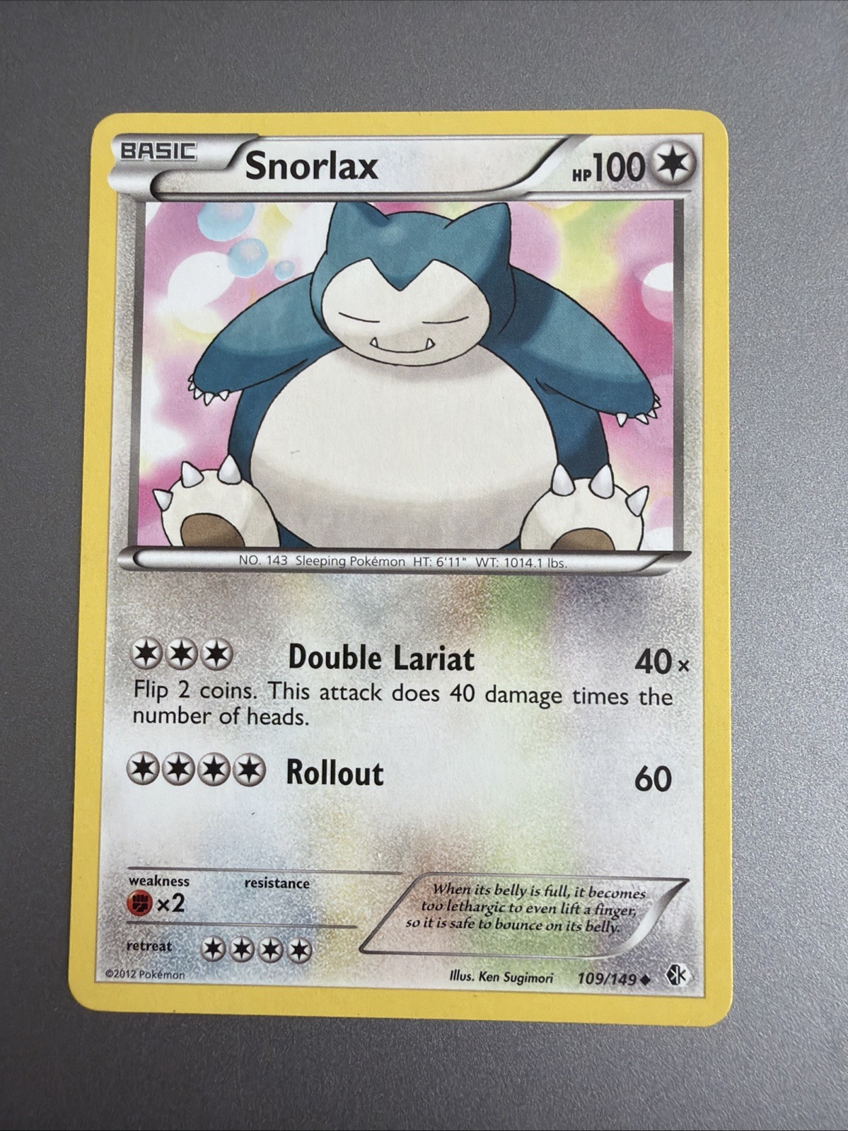 Pokémon - Snorlax - 109/149 - Boundaries Crossed  - 2012 - LP/NM - Vintage 🔥 🔥