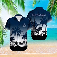 Dallas Cowboys Palm Silhouette Hawaiian, Gift For Friends, Gift For Fans
