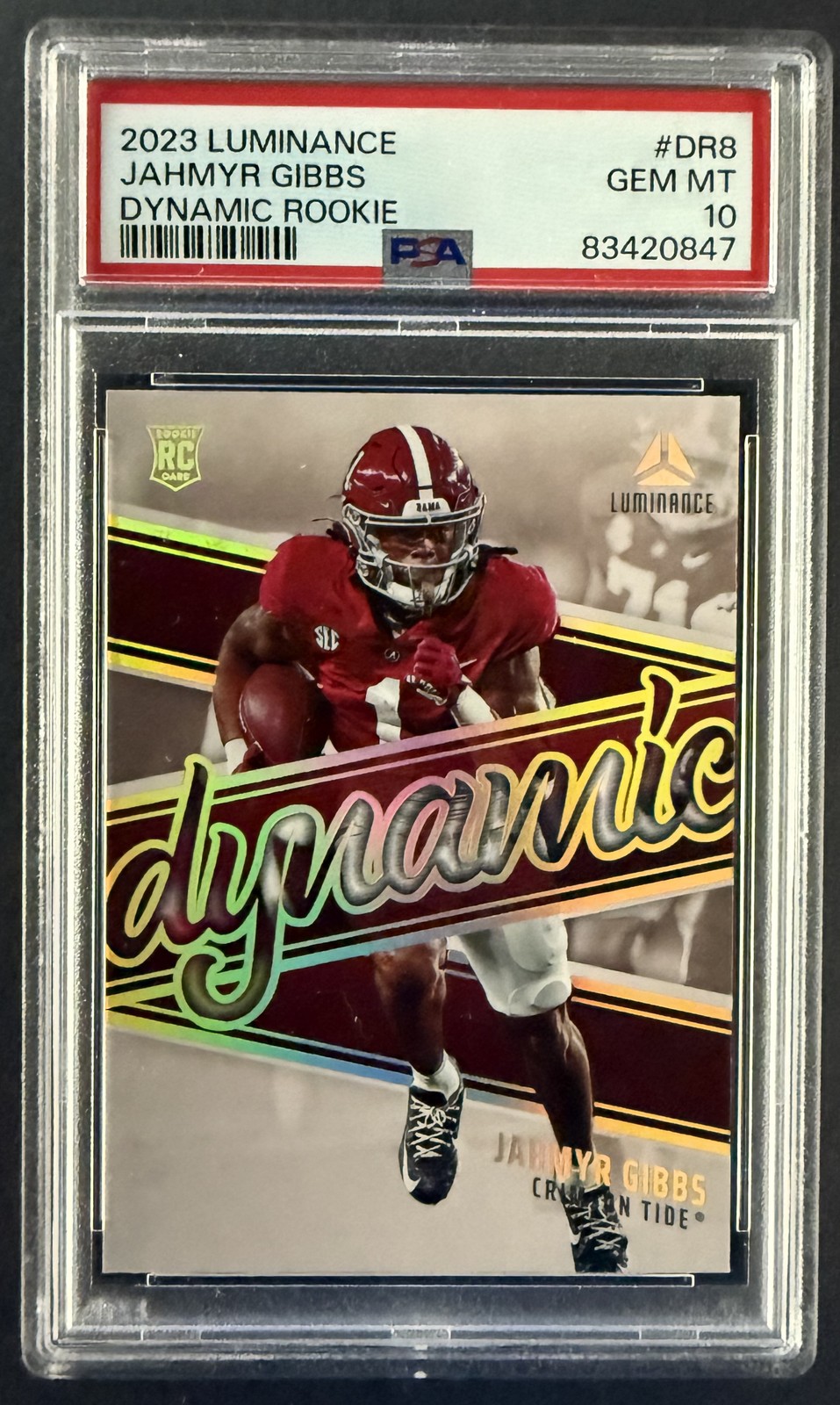 Jahmyr Gibbs Panini Luminance Dynamic Rookies #DR8 Base