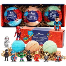 Superhero Bath Bombs for Kids - 3 Pack with Surprise Toys, Fizzing Fun Relaxin
