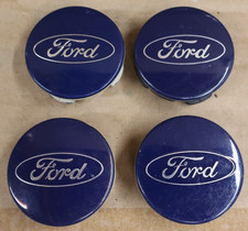 Oem Used Set Of Blue Ford Edge Escape Fiesta Focus Fusion Center Caps 6m211003aa