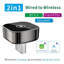 2 in 1 USB Auto Wireless CarPlay Adapter For iPhone Wireless Dongle Plug Play