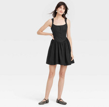 Women's Corset Mini Dress A New Day Black Medium msrp 30 nwt