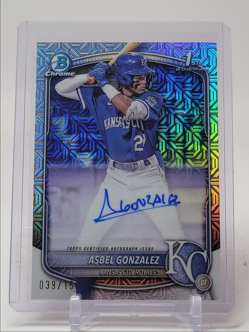 ASBEL GONZALEZ 2025 BOWMAN CHROME 1ST HTA CHOICE REFRACTOR AUTO /150 Q5451
