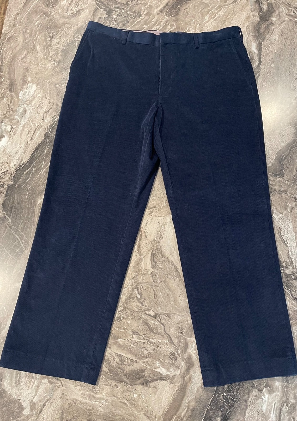Lands End Mens Navy Corduroy Pants Traditional Fit Straight, Size 38 x 29