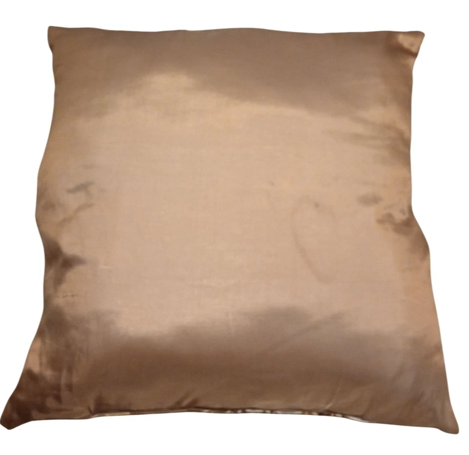 Floral Cottagecore Throw Pillow Embroidered Pattern & Satin Backing - Image 3 of 4