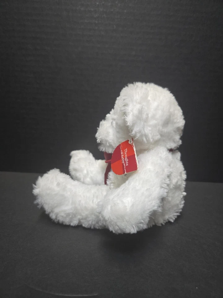 RUSS BERRIE BLANCO SUAVE PELUCHE OSO LLAMADO LOVEY PELUCHE CORAZÓN DE SAN VALENTÍN Foto 4 de 4