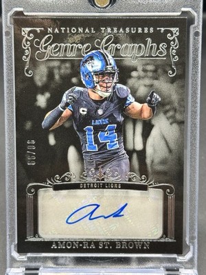 2025 Panini National Treasures Amon-Ra St Brown Auto /99 Lions | eBay